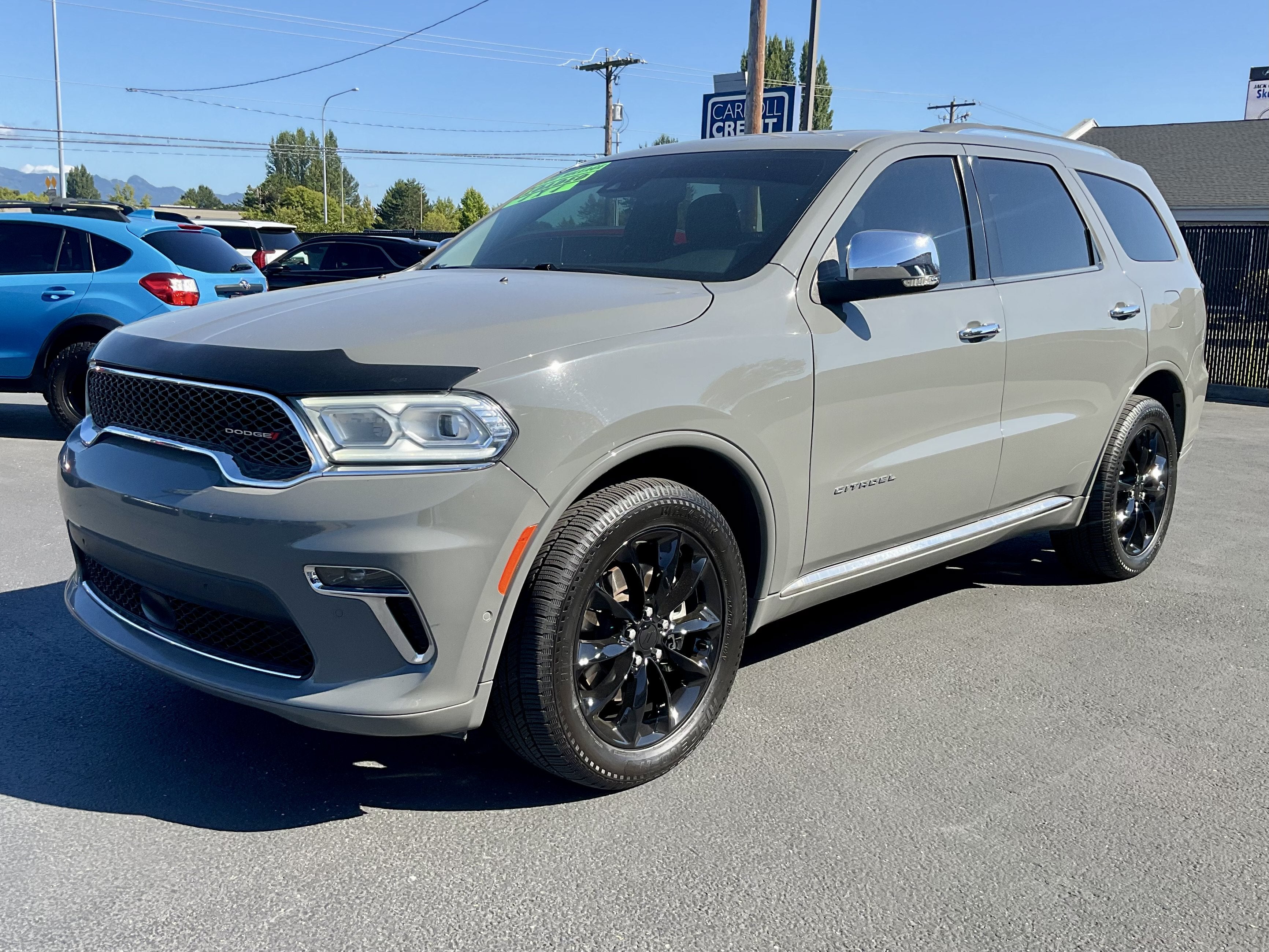2021 Dodge Durango Citadel AWD in Destroyer Gray Clearcoat — front three-quarter view